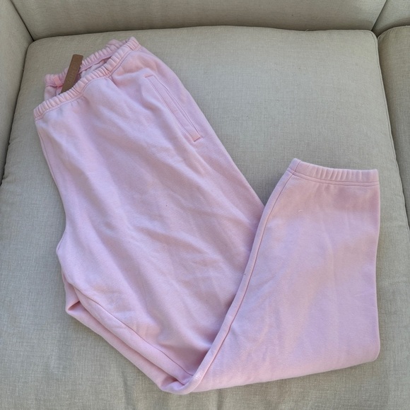 SKIMS Cotton Fleece Joggers - Cherry Blossom XL NWT NEW - Picture 5 of 6